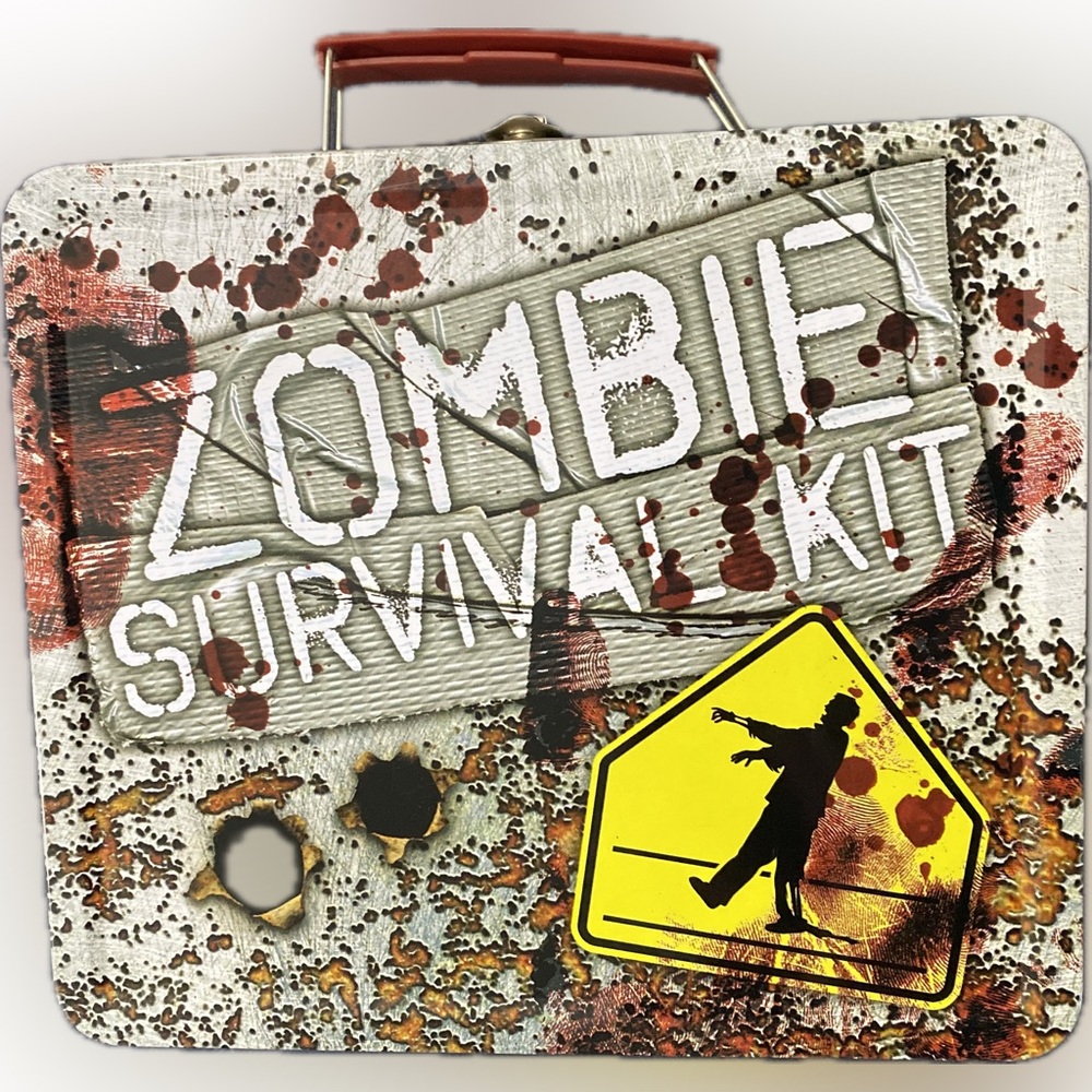 🧟‍♀️ METAL TIN LUNCHBOX 🧟‍♂️ ZOMBIE SURVIVAL KIT